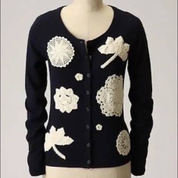 Karen Nicol crochet applique cardigan - Picture 1 of 8